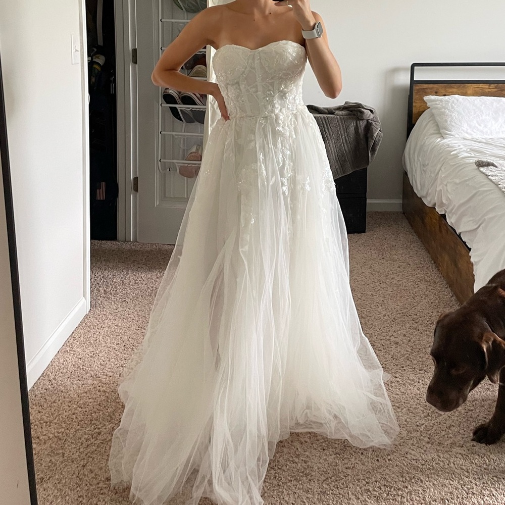 Wtoo Strapless Corset Tulle Wedding Dress - Picture 6 of 8